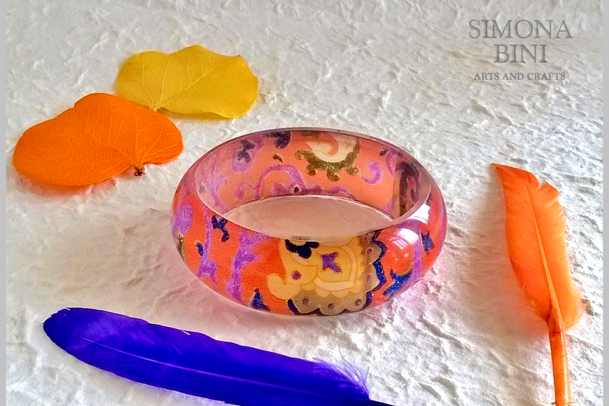 Bracciale in resina arancione – Orange resin bracelet