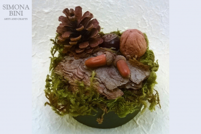 Scatola autunnale con pigna – Autumn box with pine cone