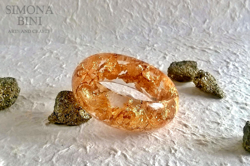 Bracciale con foglia oro – Gold leaf bracelet