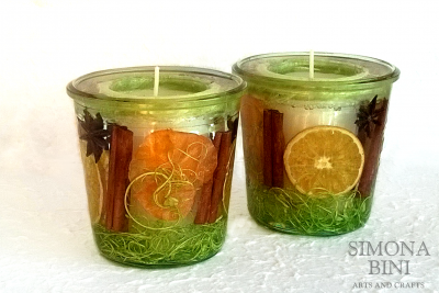 Candele con resina – Candles with resin