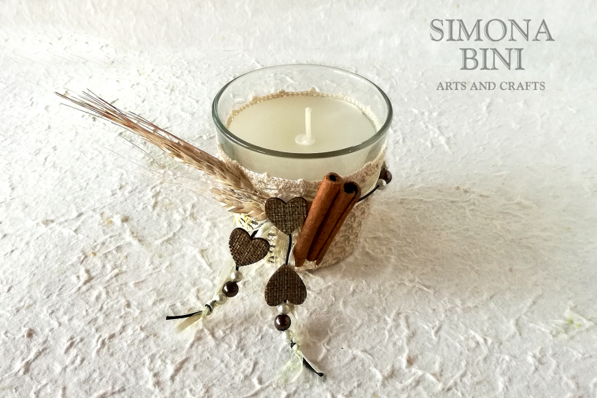 Candela con spighe e cannella – Candle with ears and cinnamon