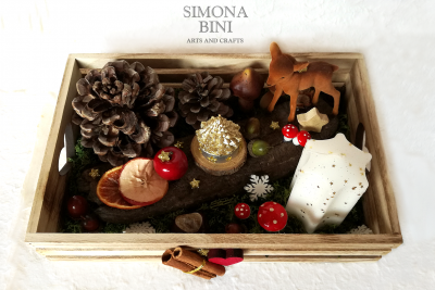 Un centrotavola per Natale con cerbiatto – A Christmas centerpiece with fawn
