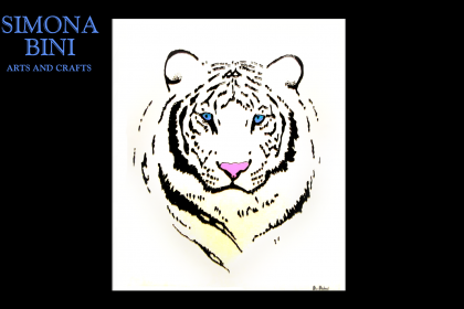 Dipinto su vetro Tigre bianca – Painted on glass White tiger